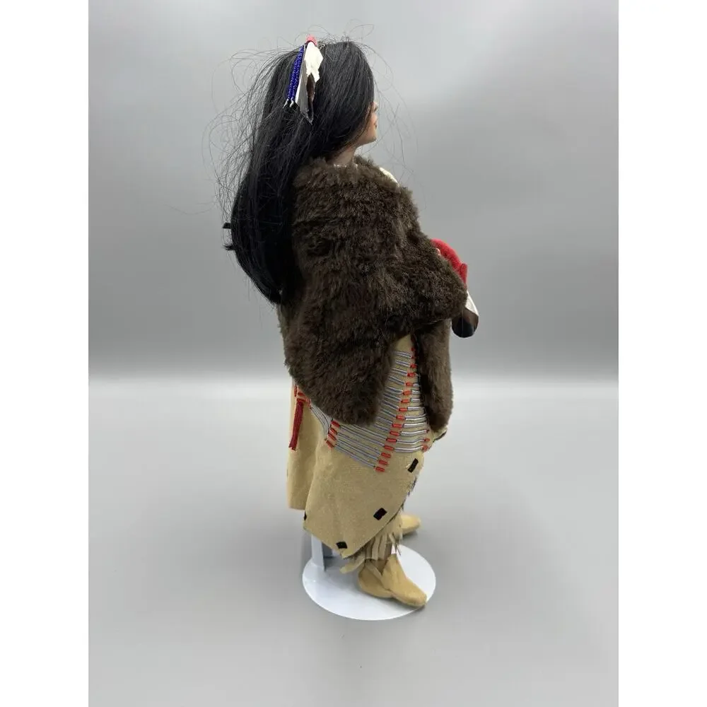 Vintage 1995 Pine Leaf Hamilton Collection Native American Doll 16”